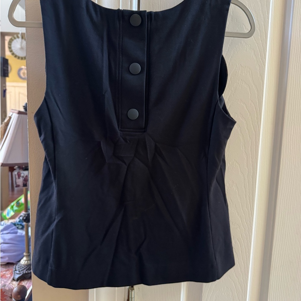 CAbi Black Sleeveless Blouse with Back Buttons